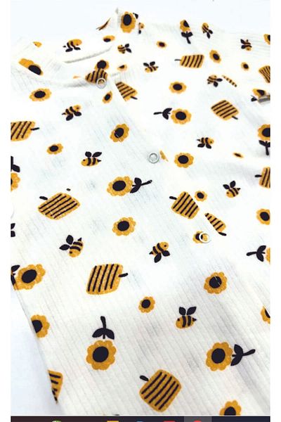 Nayinom Bees and Honey Printed Unisex Baby Jumpsuit