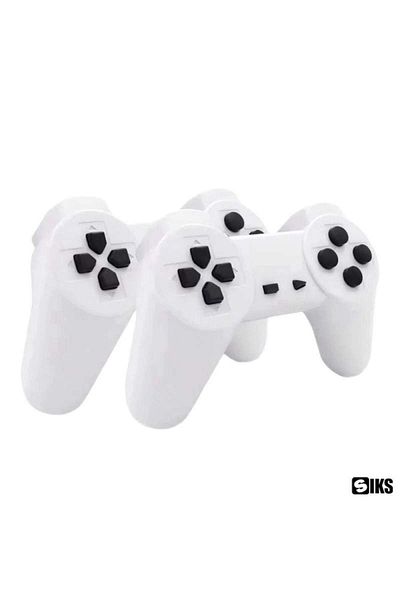 SIKS GS5 Wireless Retro Video Game Console, 2 x Wireless Controller, Super 8 BIT Game, Black/White