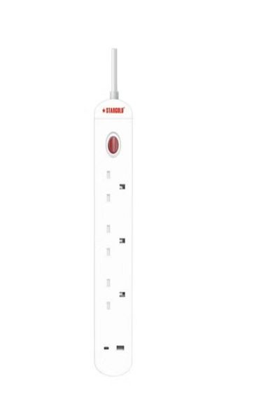 Stargold Multi 3 Way Extension Cord with USB Overload Protection Charging Lead, 3250W/13A, 5M