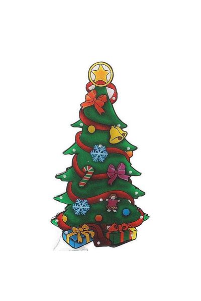SIKS ® Christmas decoration, window ornament, Christmas tree, with multicolored lights