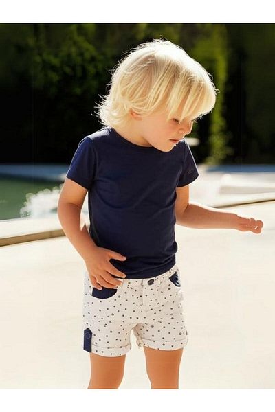 Zekids Baby Boy Cotton Patterned Shorts