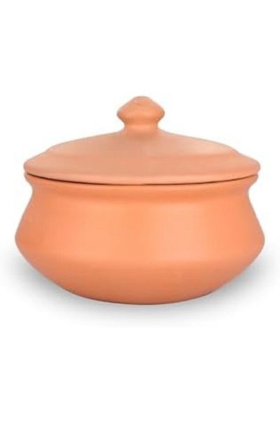 Generic ARK Terrapura Unglazed Clay Biryani Pot 1800 ml. Handmade Organic Clay Cooking Pot. Durable and Vers