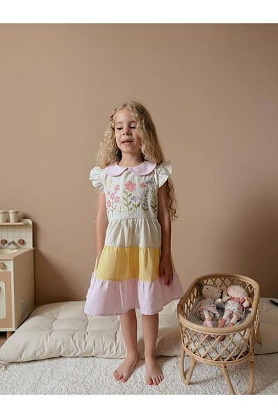 YİGİT BUTİK Yigit Boutique Embroidered Girl's Dress