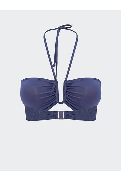 LC Waikiki Γυναικείο μπικίνι μπλουζάκι LCW DREAM Indigo Glitter με αφαιρούμενο μαξιλαράκι