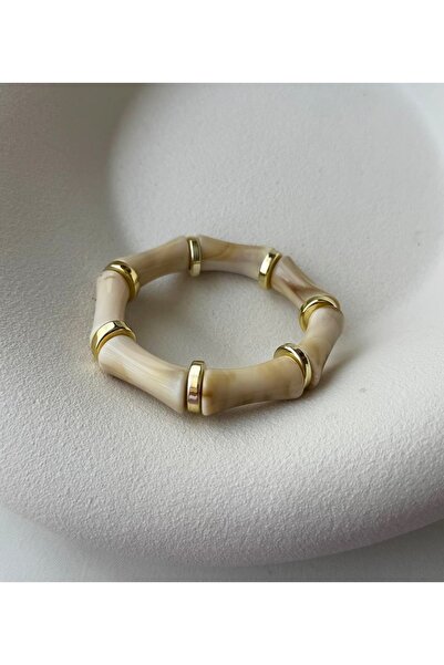mos&more Krem Gold Lastikli Bileklik