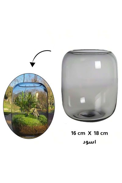 Generic حوض أسماك زجاجي 16×18 بوصة رمادي