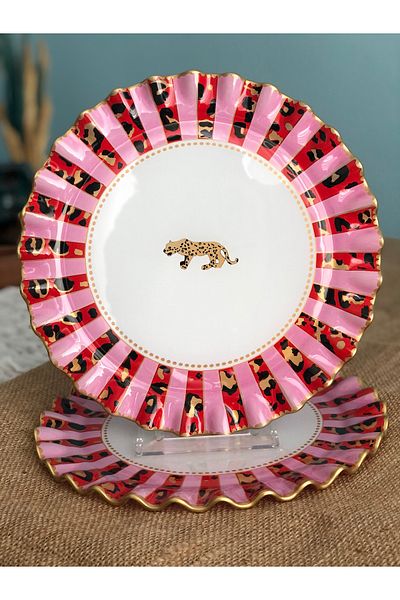 B&M Wild Chic Patterned Curved Serving Plate 6 Pieces
