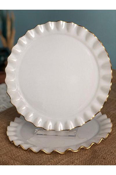 B&M Isabella Patterned Curved Serving Plate 6 Pieces