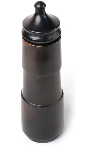 Generic ARK Handmade Terracotta Water Bottle – 1 Litre | Natural Black Clay | Eco-Friendly, Leak-Proof Cla