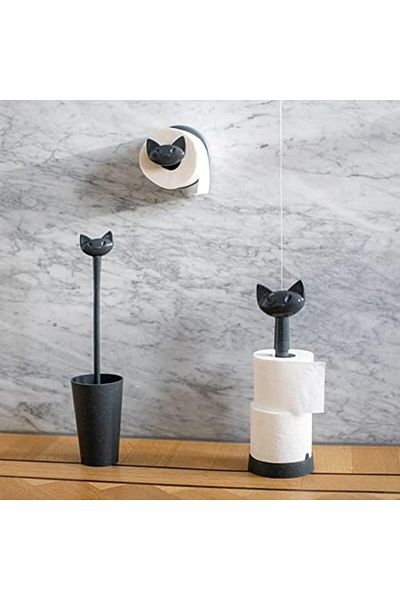 STOREMAX Jvnnastore Gray Toilet Paper Roll Holder with Cat Head 646268