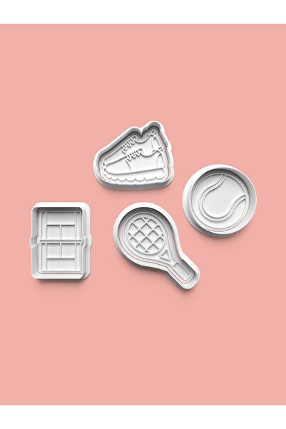 AKTASTORE مجموعة من 4 قوالب لبسكويت التنس وقوالب عجينة السكر