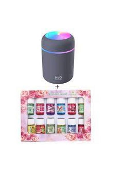 OEM Ultrasonic Humidifier and Aroma Diffuser, 300ML capacity, 7-color LED + Set of 12 essential oils
