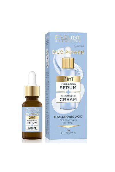 Eveline 2-in-1 Moisturizing Serum & Smoothing Cream - 18 ml