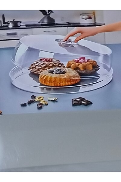 abnturk 2 Parça Maxi Boy Kek Fanusu Sunumluk Tepsisi