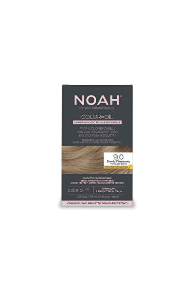 Noah Vopsea de păr permanentă, fără amoniac, pe bază de ulei, 9.0 Blond Foarte Deschis, Noah Color in Oil, 135 ml