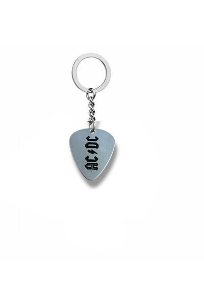 Herşey Nota Ac/Dc Hard Rock Band Pen-Shaped Double-Sided Rock Sign Metal Keychain