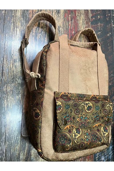 Street Bag Ethnic Αυθεντικό αδιάβροχο σακίδιο πλάτης με θήκη για φορητό υπολογιστή