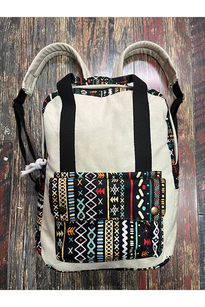 Street Bag Ethnic Authentic Waterproof Backpack with Laptop Compartment and Carry Sleeve