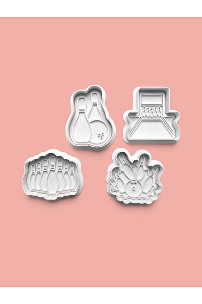 AKTASTORE Bowling Cookie Mold and Sugar Dough Mold Set of 4