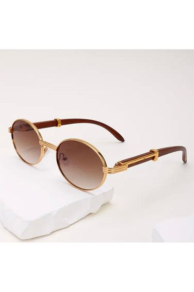 Accessories Vanilla Avenue 2025 Fashion Unisex Coffee Wooden Edge Oval Retro Accessory Glasses