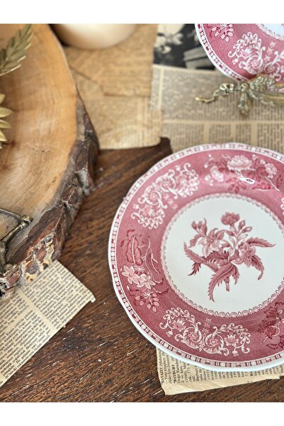 SPODE Antique Spode Pink Camillaseries Red Pink Cake Plate 19 cm