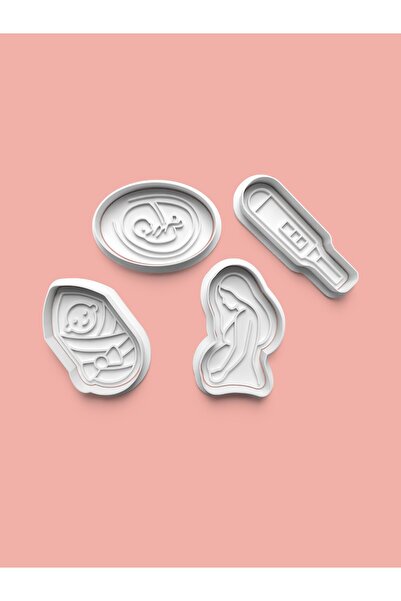 AKTASTORE قالب بسكويت وعجينة السكر بتصميم الحمل، مجموعة من 4 قطع 0391-set