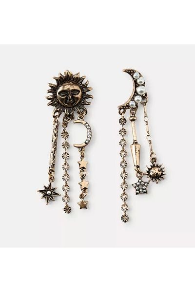 Aka Zr Sun Moon Charm Earrings