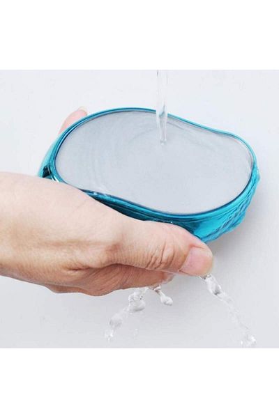 SIKS Epilator cu frecare, portabil, reutilizabil, nedureros, cristal, albastru