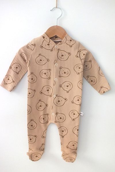 Bebewini Kahveayikafa 100% Cotton Booties Jumpsuit