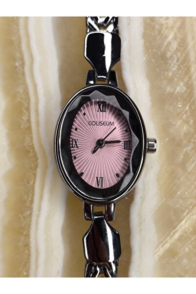 Coliseum Kadın Kesme Camlı Oval Kasa Ayarlanabilir Kordonlu Vintage Saat