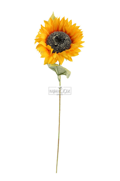 Yapay Çiçek Deposu Yapay Retro Ayçiçeği Dalı 50 cm Sarı