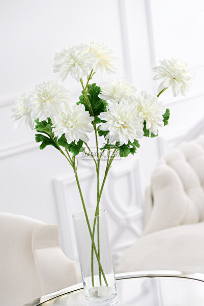 Yapay Çiçek Deposu Yapay 3lü Gardenya Dalı 70 cm Beyaz