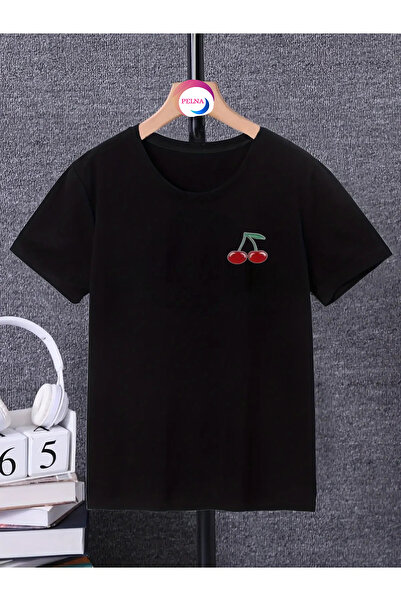 Pelna детска тениска с черно-бял щампован щампован