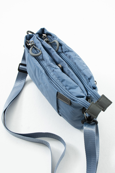 Sanmorris 6011 Geantă pentru femei, cu bretea crossbody compartimente, din material parașută, reglabilă, albastră