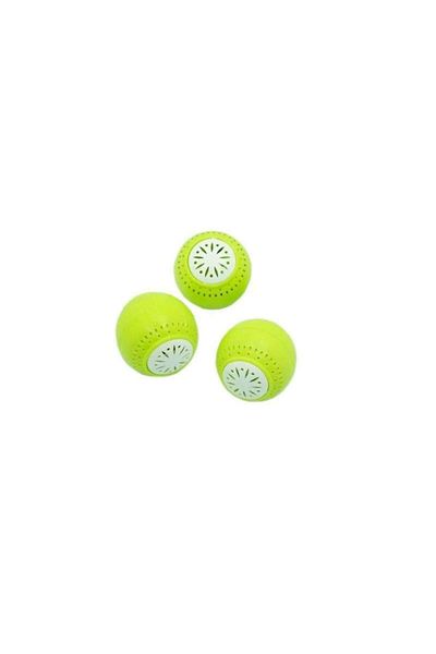 SIKS Set of 3 SIKS® refrigerator air freshener balls, for air freshening and, green