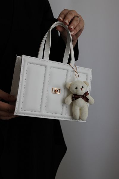 Mimoza Women's Embroidery Detailed White Color Women's Shoulder and Hand Bag – Plush Charm