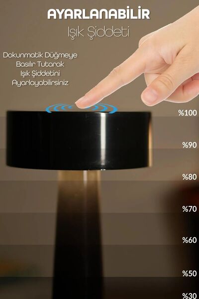 Soft Kare Dokunmatik Şarjlı Masa Lambası 3 MOD İskandinav Ambiyans Çalışma Okuma Işığı Lamba