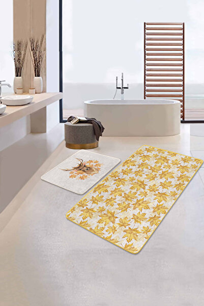 Realhomes مجموعة سجادات الحمام والمطبخ المكونة من قطعتين بتصميم أشجار الصنوبر...