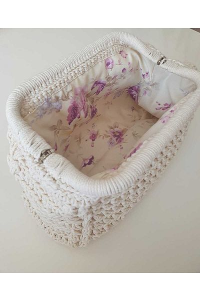 NEXT LİFE STORE Hand Knitted Colorful Motif 22 cm Scholarship Bag