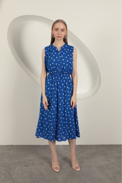 MODA ModaPerla Viskon kumaş kalp desenli elbise