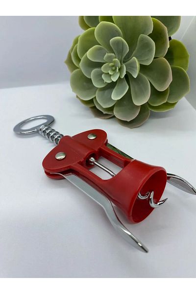 HOME ZDK AWM Colorful Metal Corkscrew Wine Opener / Red