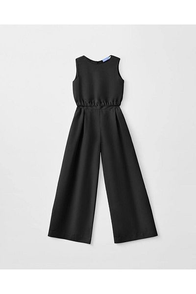 NİSAY BOUTİQUE Girls' Linen Fabric Sleeveless Top and Wide Leg Pants with Elastic Waist Special Bottom Top Set for Princesses