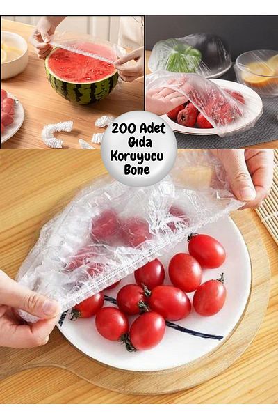 BRE HOME 200 Pieces Flexible Food Protector Covers – Stretch Plate Bowl Cover – Disposable Elastic Food Cover