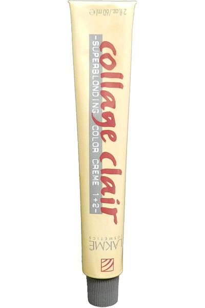 Lakme Hair Color Cream Super Blond Collage Clear 1 Plus 2 12/20 Light Pearl Blonde Ounce