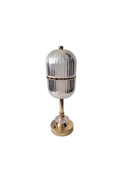SIKS Decorative LED Lamp, Touch Control, 3 Color Temperatures, 130x130x320mm, Gold/Transparent