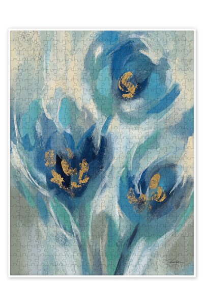 Jeronkarji Mavi Peri Masalı Çiçekli I 500 Parça Puzzle Yapboz Bohem Soyut San...