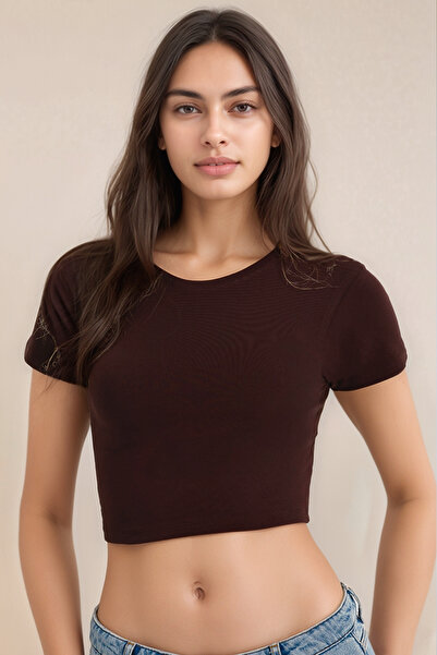 Soweto Βαμβακερό, Lycra Crop Crew λαιμόκοψη κοντομάνικο μπλουζάκι