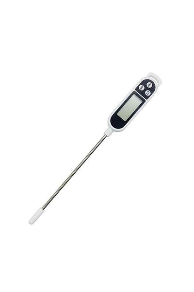 SIKS Termometru de bucătărie ®, digital, pentru alimente, lichide, alimente, prăjituri, lactate, ceară, alimente, alb