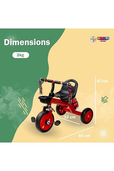 ALBADER Kids Balance Bike Children Tricycles for 2-6 Years, 3 Wheel Bike With Rear Basket