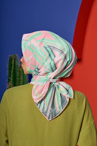 İpekhan Marrakech Συλλεκτικό Μαλακό Κασκόλ Πράσινο Μεσαίο Ροζ 1208-08